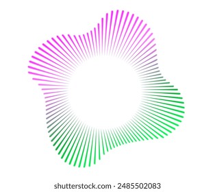 A set of neon equalizers. Audio multicolor waves. Radial curve of audio wave. Vector illustration.
