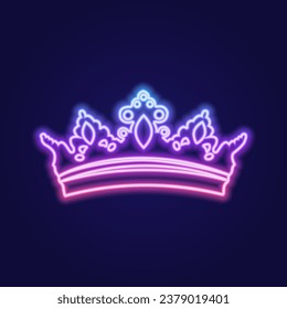 A set of neon gradient crowns. Vector illustration.