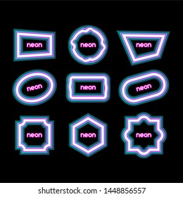 A set of neon light geometric shapes.