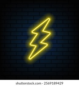 A set of neon lightning icons in different colors.