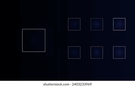 A set of neon rectangles. Set of different color symbols, faint neon glow. Vector illustration on black background
