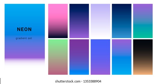 set neon retrowave vaporwave gradient swatched stock vector royalty free 1353388904 shutterstock