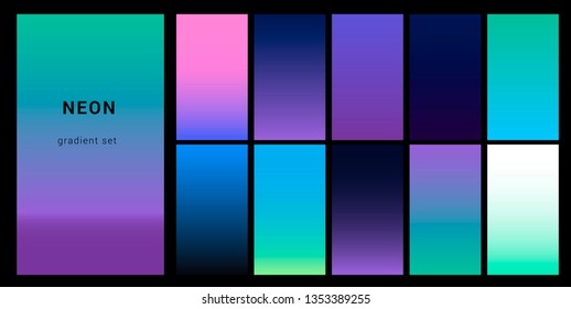 Set Neon Retrowave Vaporwave Gradient Swatched Stock Vector (Royalty ...