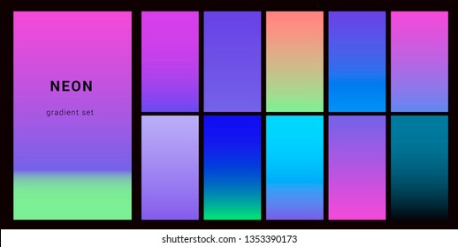 Set Neon Retrowave Vaporwave Gradient Swatched Stock Vector (Royalty ...