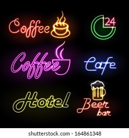 Set of neon sign