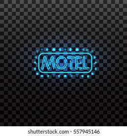 Set of neon sign light at night  transparent background vector illustration, isolated bright glowing electric advertise illuminated banner for graphic design or icons