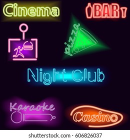 Set neon signs.