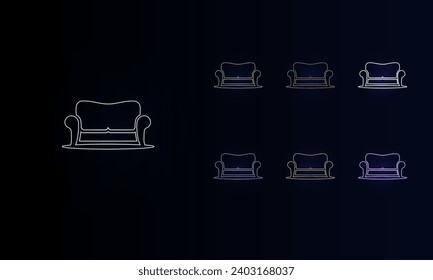 Un conjunto símbolos neón