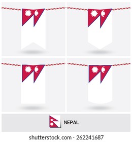 Set of Nepal flag. vector illustration 