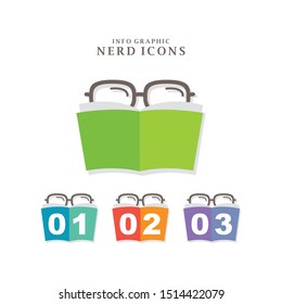 set of Nerd Infographic Icons vector