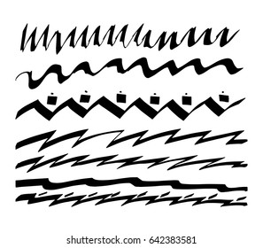 Set of nervous line abstract doodles