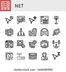 Set of net icons. Such as Server, Cursor, Web, Basketball, Network, Net, Connectivity, Radio, Connected, Worldwide, Connection, Router, Fisherman , net icons