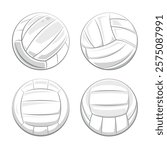 Set of netball isolated on white background. Sports concept
