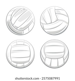 Set of netball isolated on white background. Sports concept

