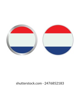 Set Of Netherlands Flag Vector Design.