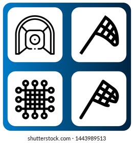 Set of netting icons such as Net, Butterfly net , netting