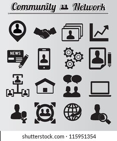 Set Of Network And Community Icons - Vector Icons