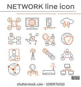 Set of network icons.