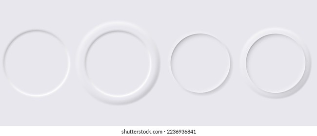 Set of Neumorphic UI Design Elements. Neumorphic circle. Vector illustration. Eps 10.