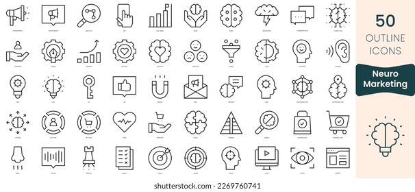 Set of neuromarketing icons. Thin linear style icons Pack. Vector Illustration