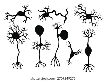 Conjunto de ícones neurônios ilustração vetorial
