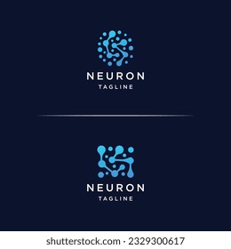 Set of neuron logo design template flat vector