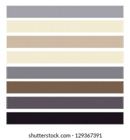 Set of Neutral Grosgrain Ribbons. Vector Illustration. Also see other color sets.