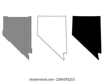 Set of Nevada map shape, united states of america. Flat concept icon symbol vector illustration .