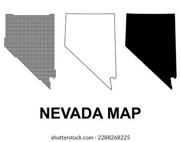 Set of Nevada map shape, united states of america. Flat concept icon symbol vector illustration .