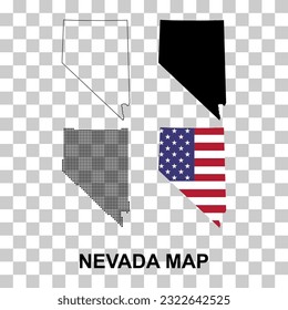 Set of Nevada map shape, united states of america. Flat concept icon symbol vector illustration .