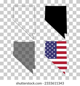 Set of Nevada map shape, united states of america. Flat concept icon symbol vector illustration .