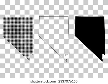 Set of Nevada map shape, united states of america. Flat concept icon symbol vector illustration .