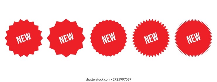 Conjunto de novo conjunto de ícones de etiqueta de chegada. Fita preta do banner do vetor no fundo branco, marcador esquerdo, nova chegada.