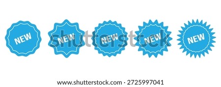 Set of new arrival tag icon set. Black vector banner ribbon on white background, left bookmark, new arrival.