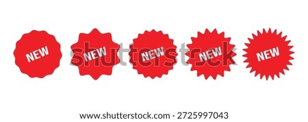Set of new arrival tag icon set. Black vector banner ribbon on white background, left bookmark, new arrival.