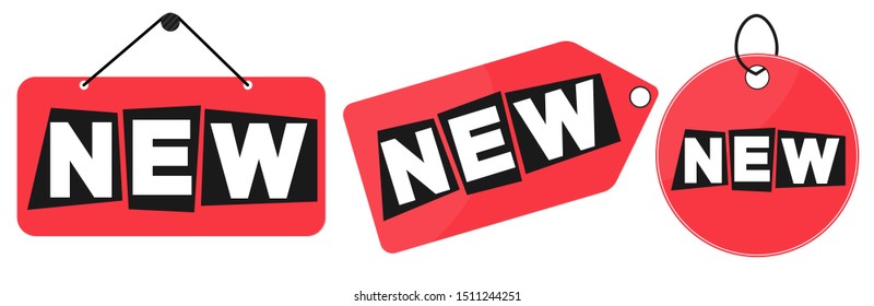 Set New banners design template, promo tags, vector illustration