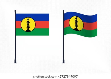 Conjunto de banderas de Nueva Caledonia aisladas para la celebración del Día de la Independencia