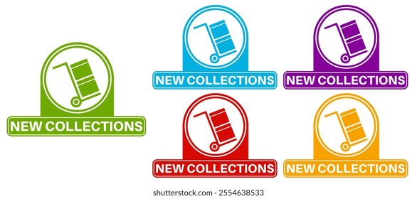 set New collection label icon. new coming banner template promotion vector illustration