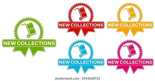 set New collection label icon. new coming banner template promotion vector illustration