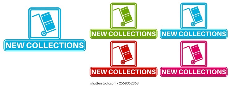 set New collection label icon. new coming banner template promotion vector illustration