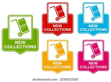 set New collection label icon. new coming banner template promotion vector illustration