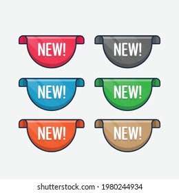 set New collection sale tags. scroll ribbons