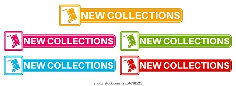 set new collections icon sign. new product symbol labels sticker design vector illustration