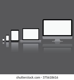 set of new gadget and technology smartphone tablet smart watch tablet computer laptop icon vector info graphic symbol pictogram