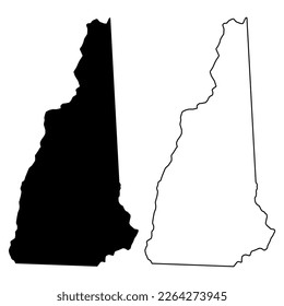 Set of New Hampshire map, united states of america. Flat concept vector illustration .
