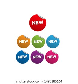 set of new label. more colors.isolated on white background
