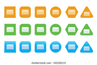 set of new mail icons of different shape