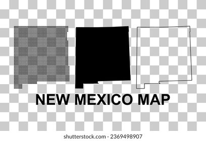 Set of New Mexico map, united states of america. Flat concept vector illustration .