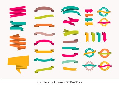 a set of new and original of ribbons of paper, template for your ad