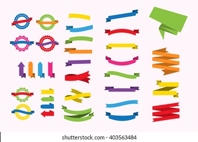 a set of new and original of ribbons of paper, template for your ad